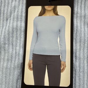 Banana Republic Women’s Ribbed Long Sleeve Top, Blue Size Medium, NWT